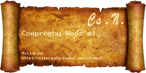 Csepreghy Noémi névjegykártya